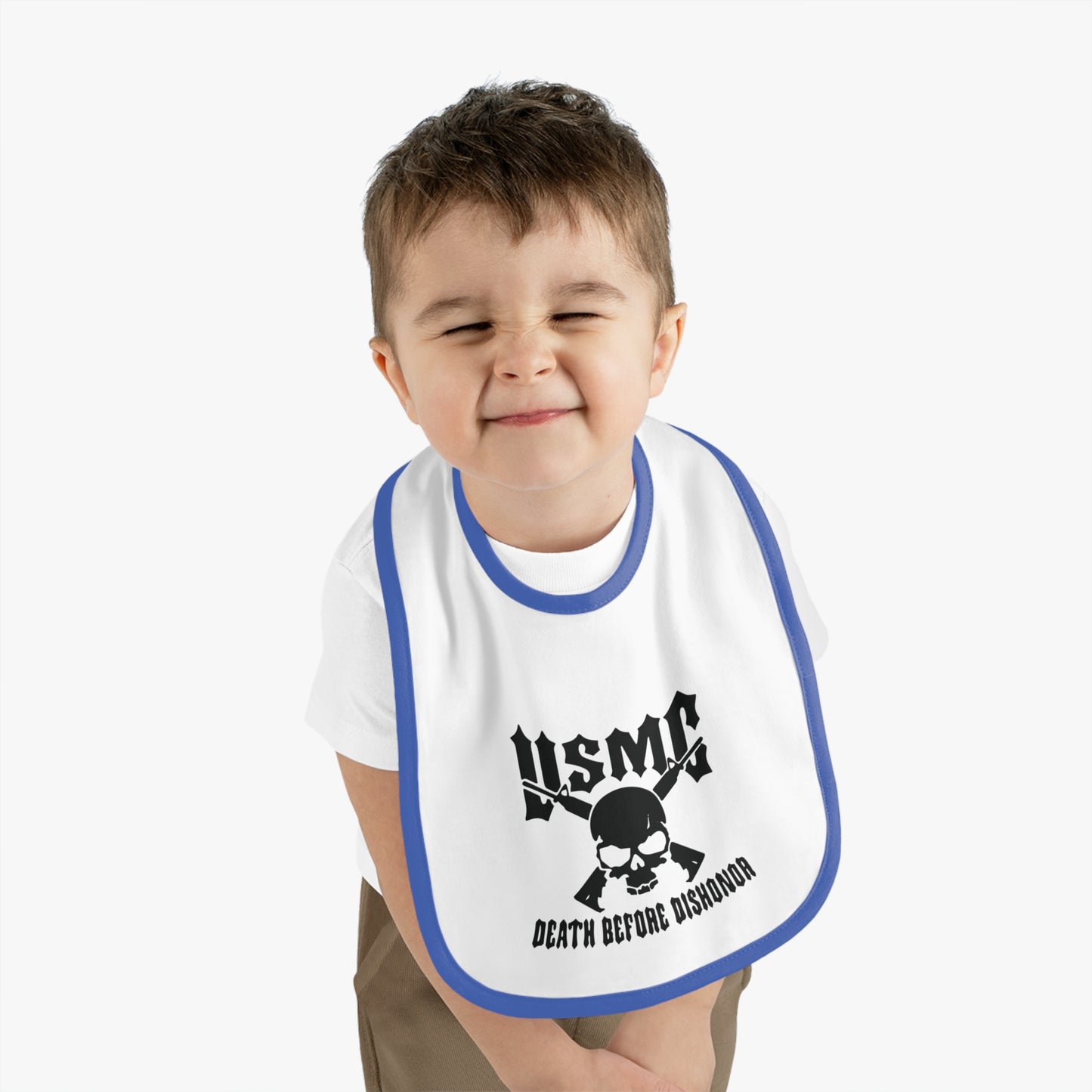 USMC Baby Contrast Trim Jersey Bib