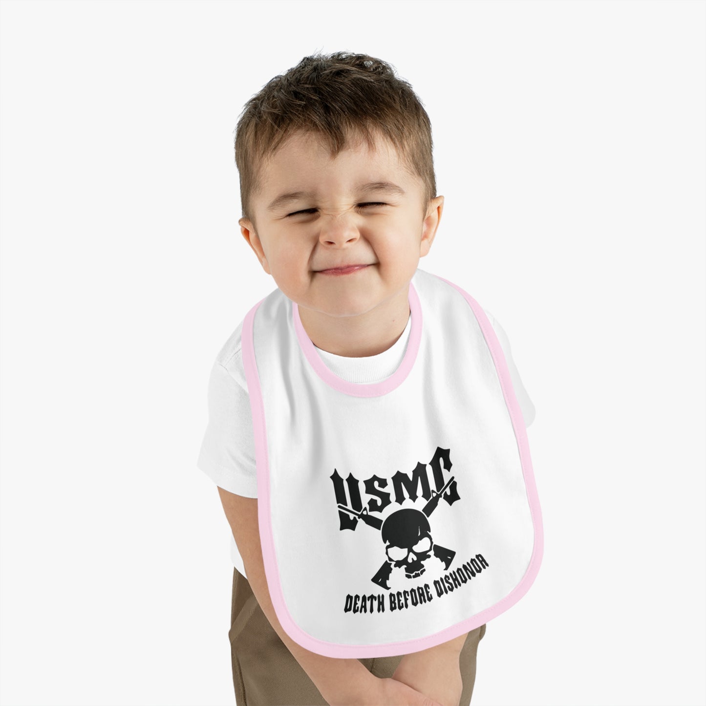 USMC Baby Contrast Trim Jersey Bib