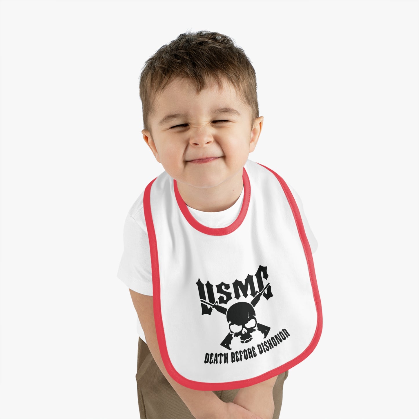 USMC Baby Contrast Trim Jersey Bib