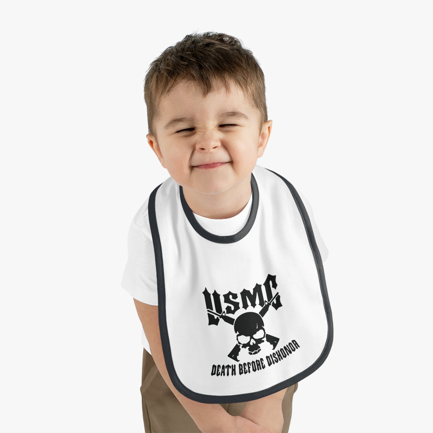 USMC Baby Contrast Trim Jersey Bib