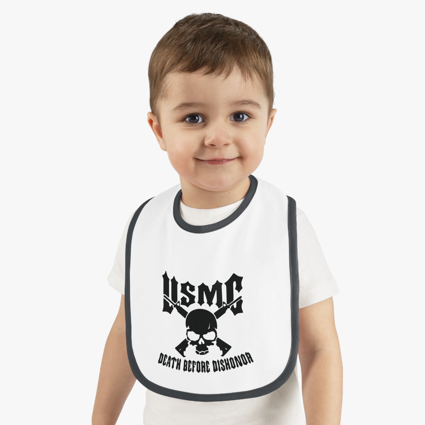 USMC Baby Contrast Trim Jersey Bib